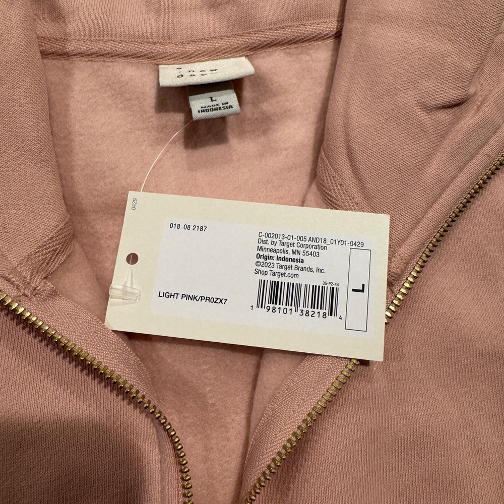 A New Day Pink Long Sleeve 1/4 Zip Sweatshirt - Picture 5 of 10